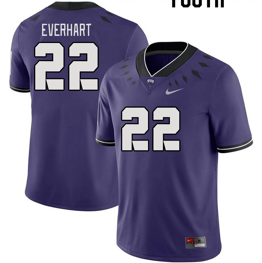 Youth #22 Major Everhart TCU Horned Frogs 2023 College Footbal Jerseys Stitched-Purple - Click Image to Close